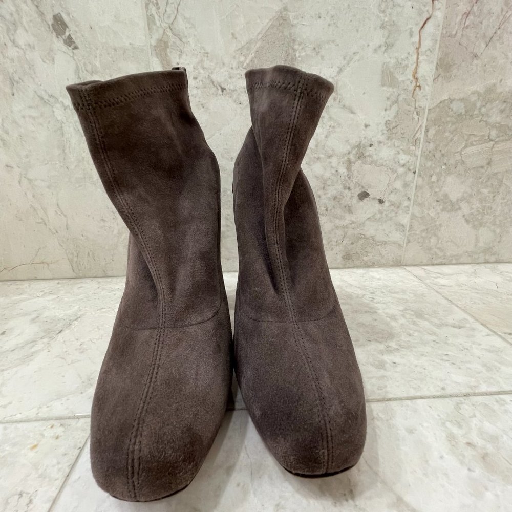 BRIAN ATWOOD {7} Booties Grey Metal Suede(?) Rear Zipper - Picture 5 of 14